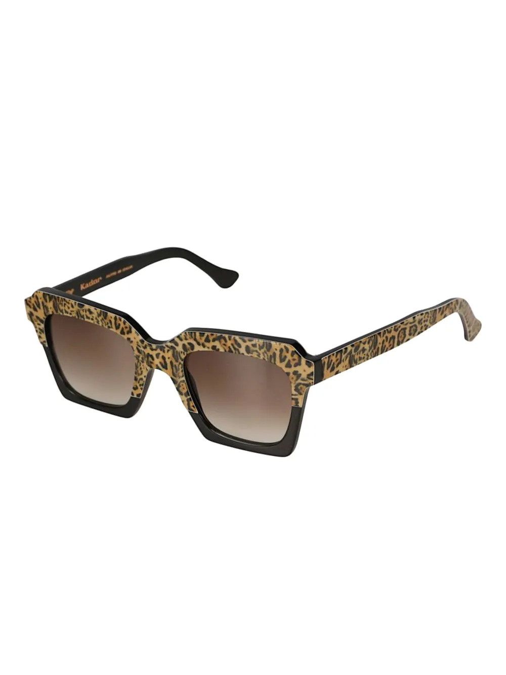 Kador Kallima leopard-print geometric sunglasses - Bruin
