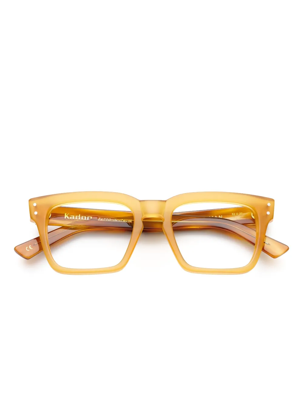 Kador Truman square-frame rivets-detail glasses | Yellow | Image 1