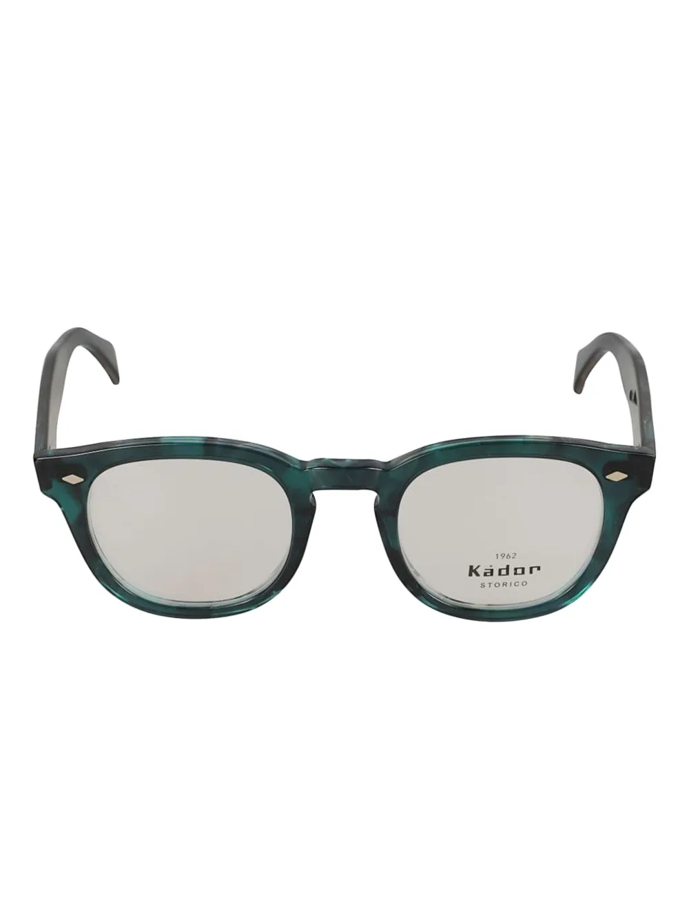 Kador Woody marble-effect round glasses - Nero