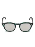 Kador Woody marble-effect round glasses - Black