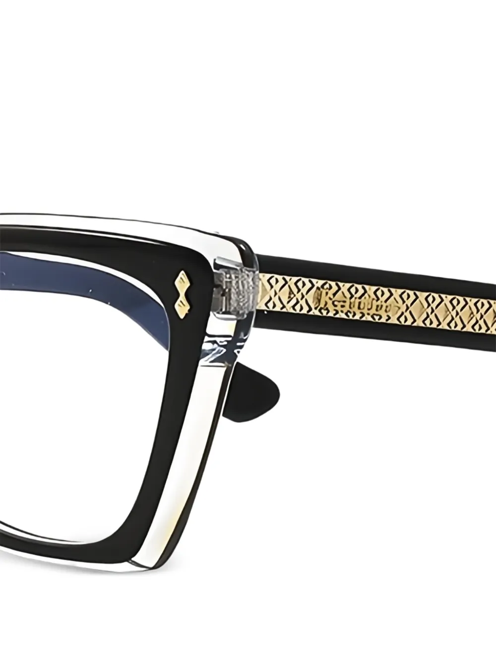Kador pattern-detail square-frame glasses | Men | Image 2