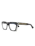 Kador pattern-detail square-frame glasses - Black