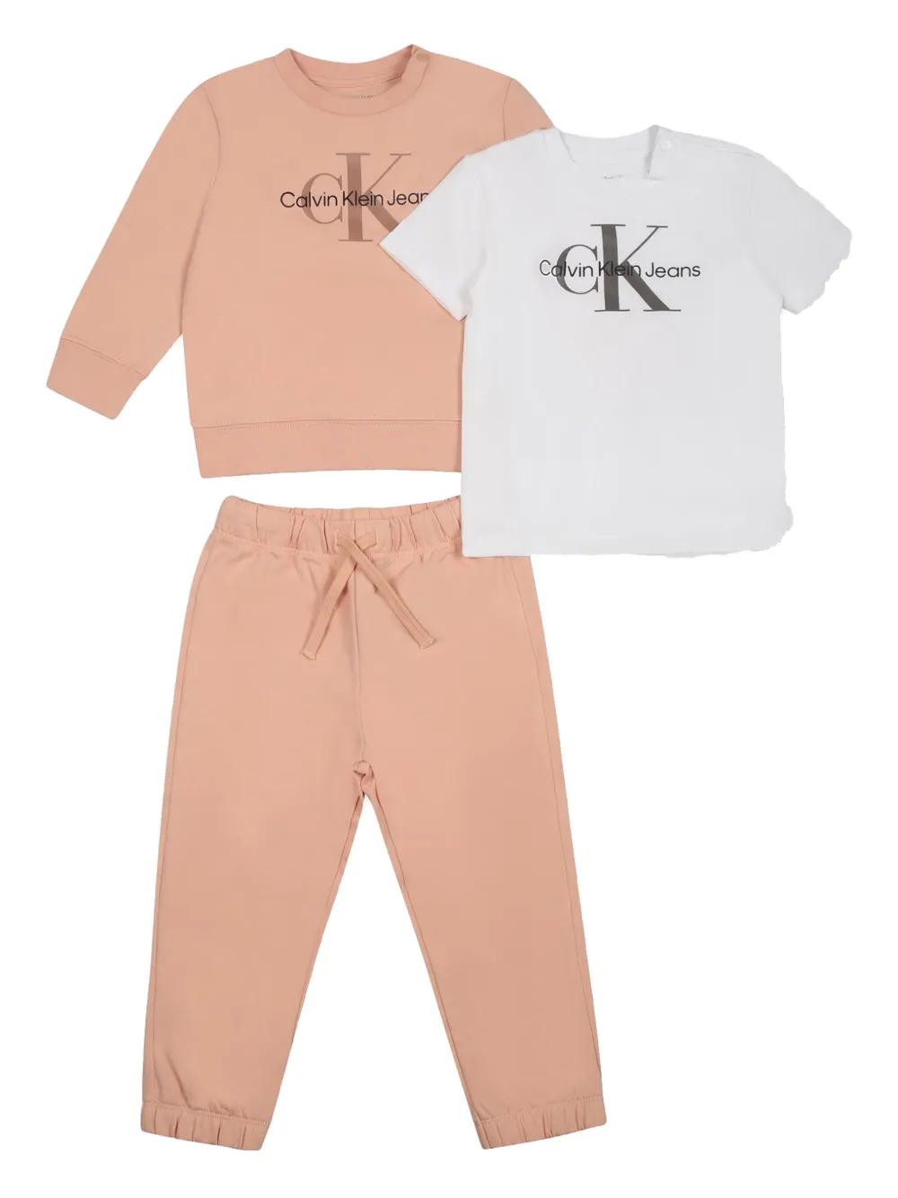 Calvin Klein Kids logo-print tracksuit (set of three) - Rosa