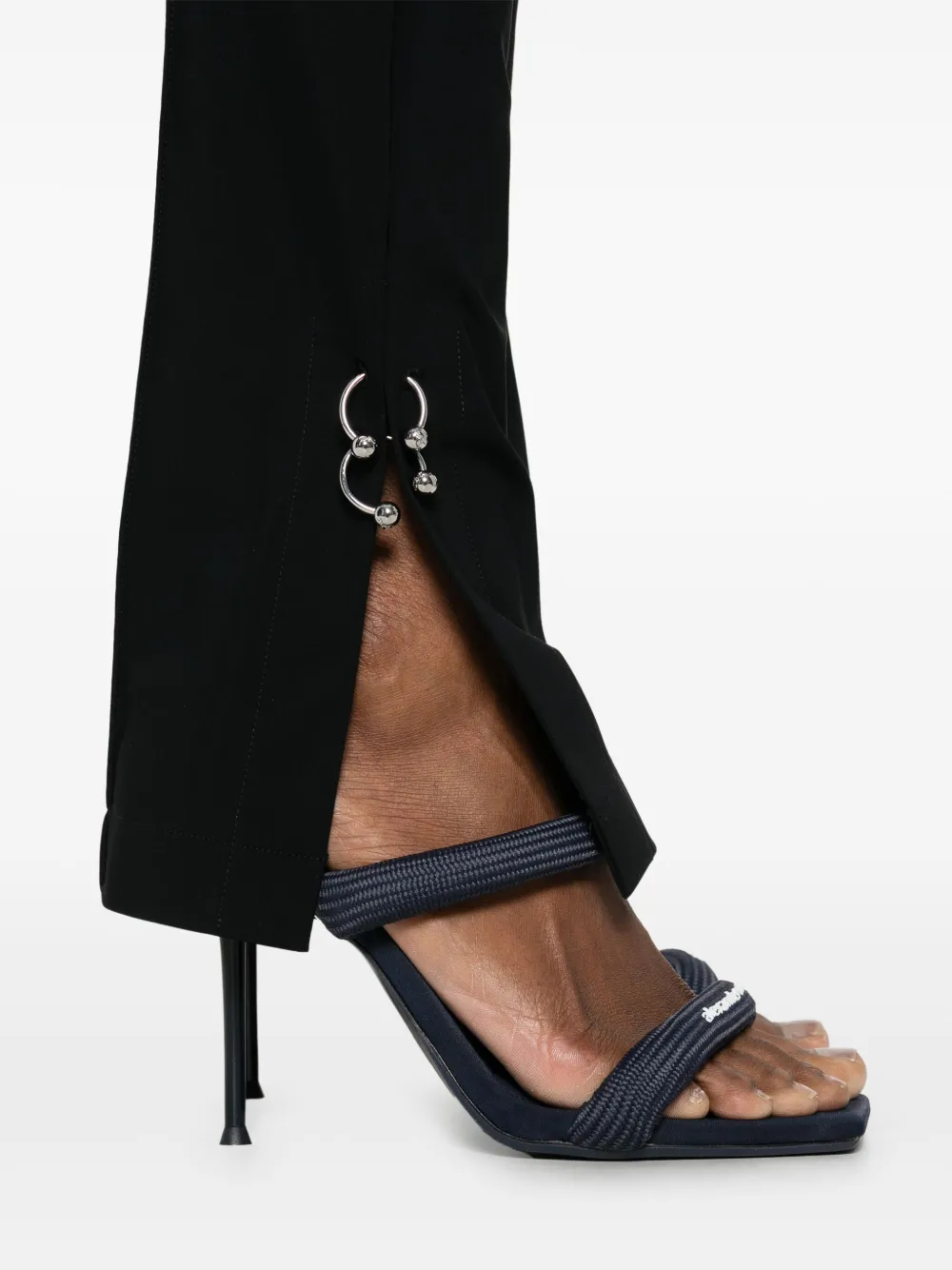 Patrizia Pepe Straight broek met piercing detail Zwart