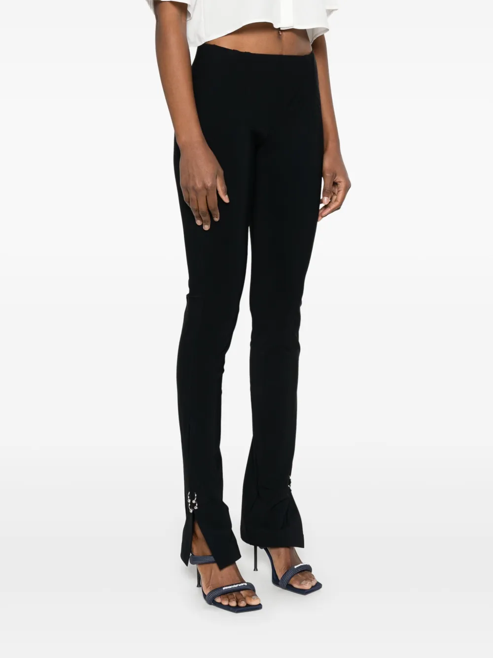 Patrizia Pepe Straight broek met piercing detail Zwart