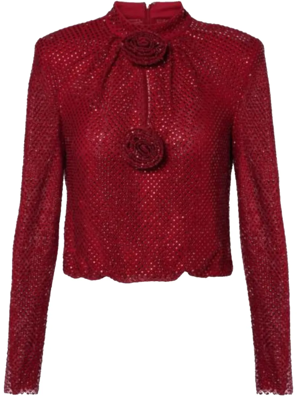 rhinestone fishnet top