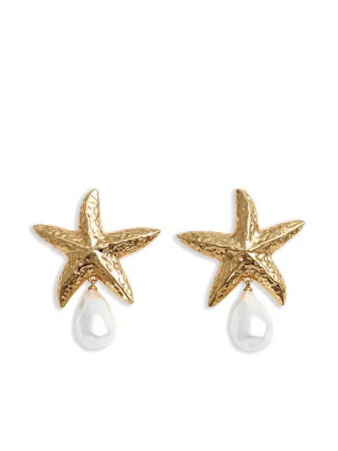 Self-Portrait aretes con detalle de estrella de mar