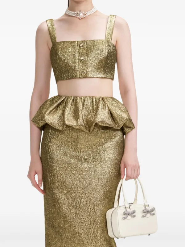 スカート SELF PORTRAIT LLIC JACQUARD MIDI SKIRT Self-Portrait Jacquard Midi Skirt | Gold | FARFETCH CA