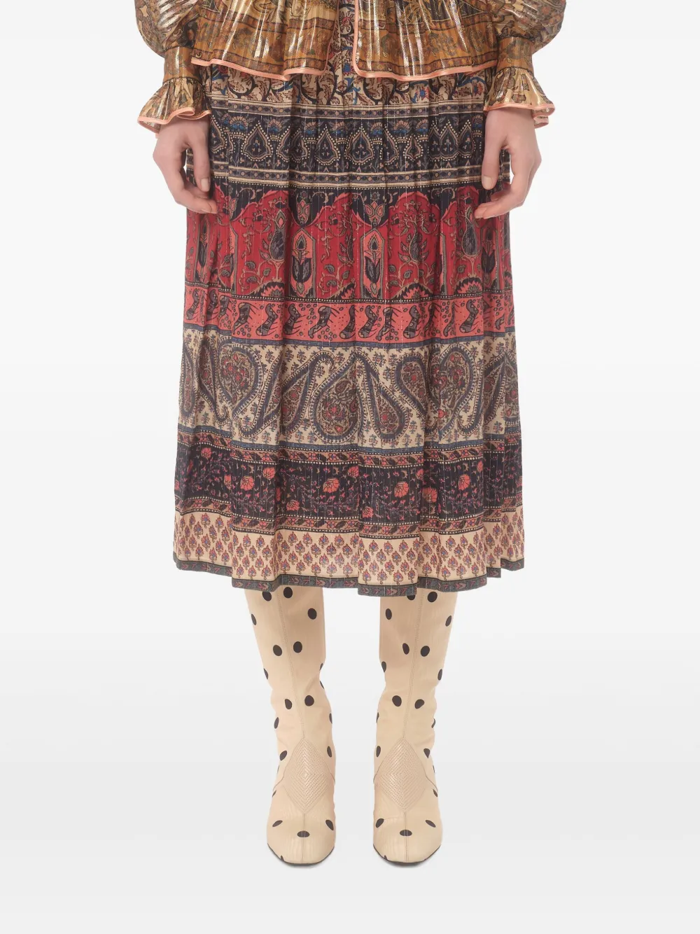 Valentino Garavani Voyage Imaginaire midi-rok met print Beige
