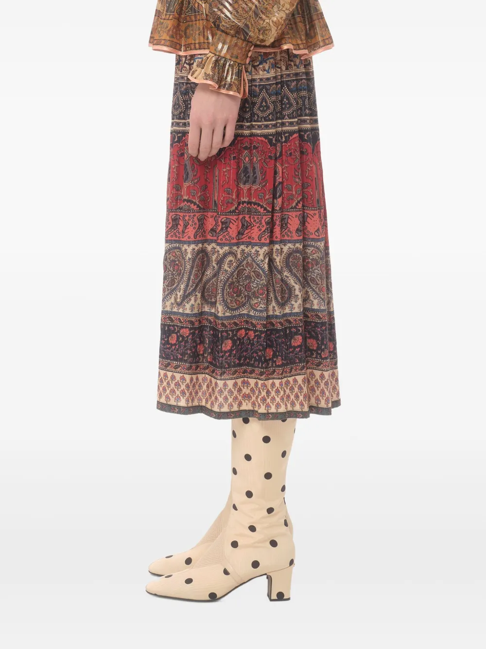 Valentino Garavani Voyage Imaginaire midi-rok met print Beige