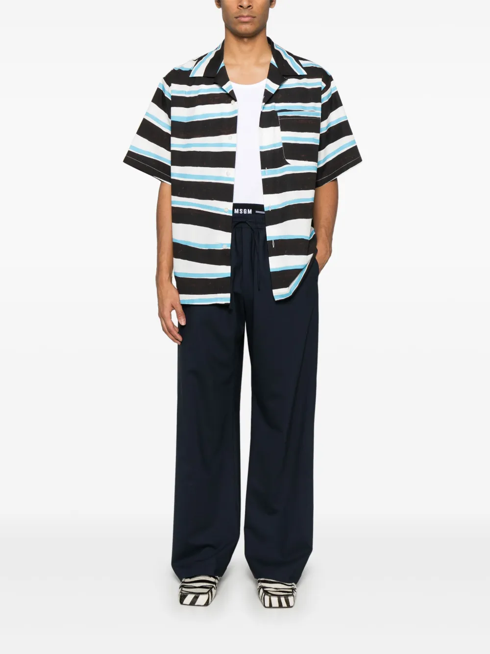 MSGM Gestreept overhemd - Blauw