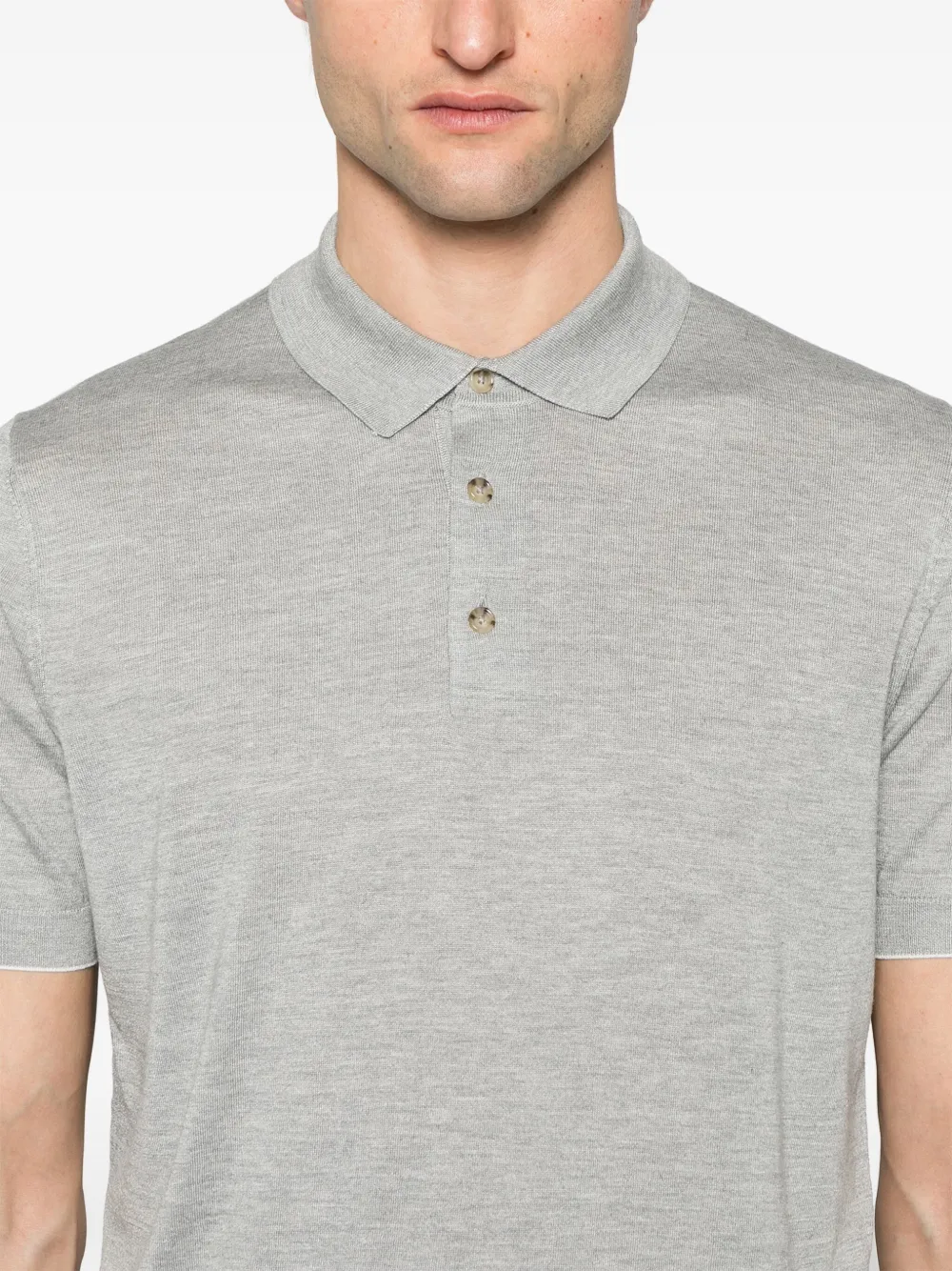 BOSS Gebreid poloshirt Grijs