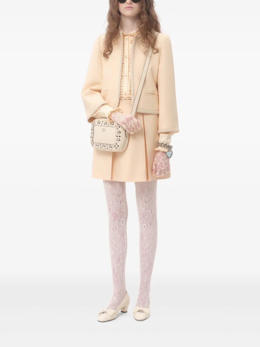 Valentino Garavani Mini-plooirok - Beige