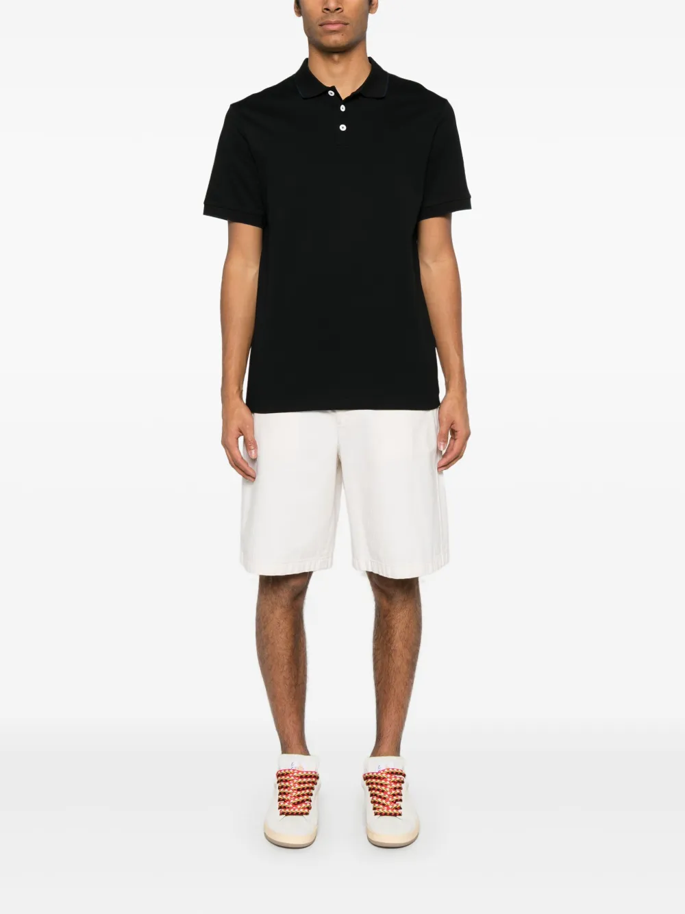 Giorgio Armani Piqué poloshirt - Zwart