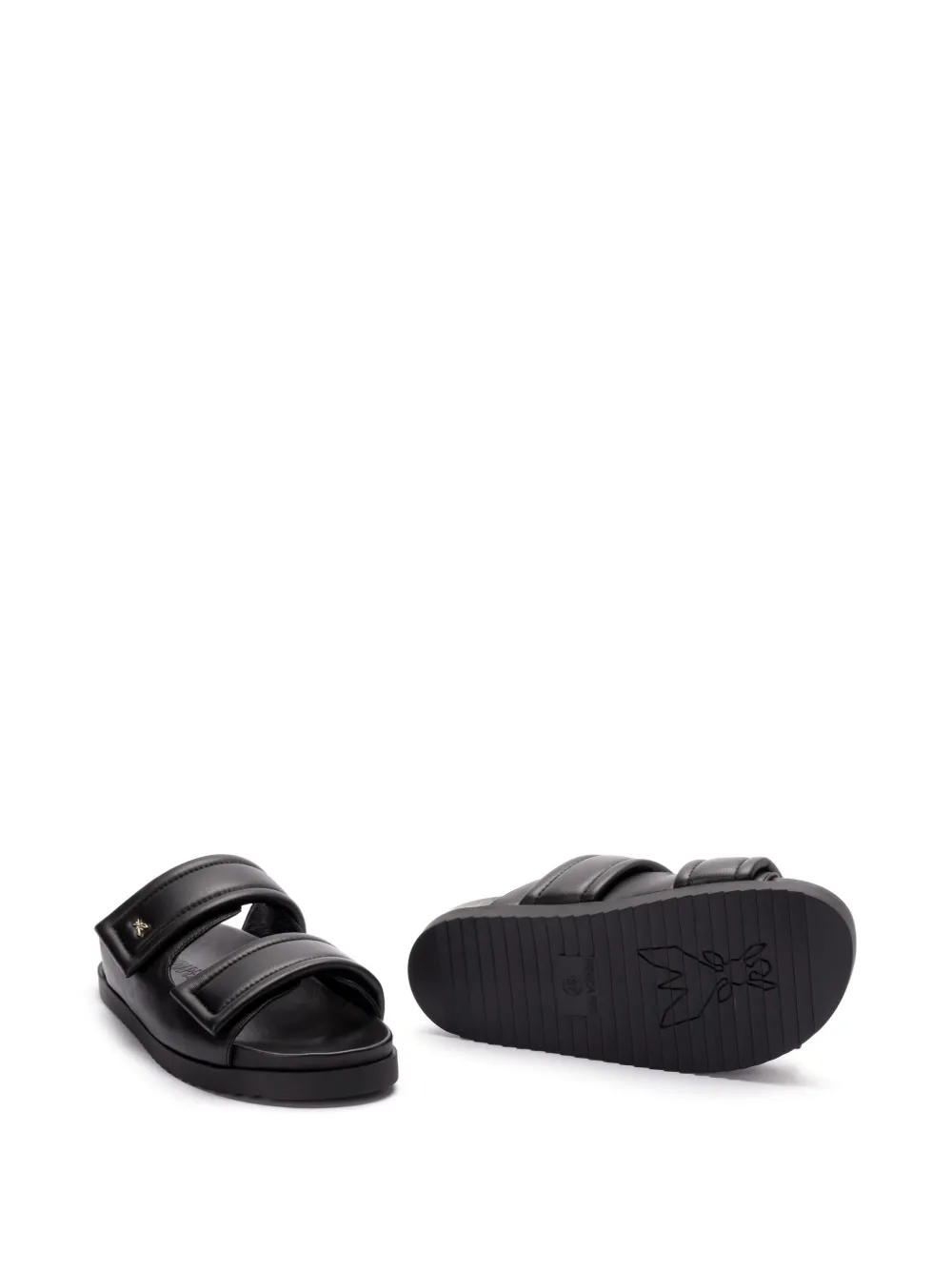 Patrizia Pepe leather slides Black