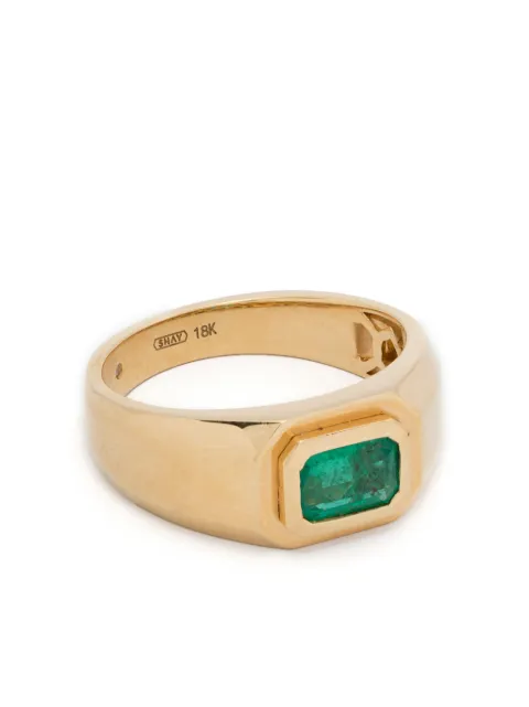 SHAY anillo en oro amarillo de 18kt con esmeralda