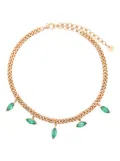 SHAY 18K rose gold emerald marquise necklace