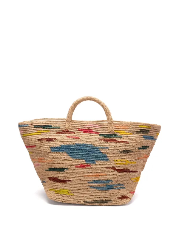 トートバッグ IBELIV SS25 VANILLA BAG (VANILLA TEA) Tote bag in crocheted RAFFIA - Handbag | IBELIV