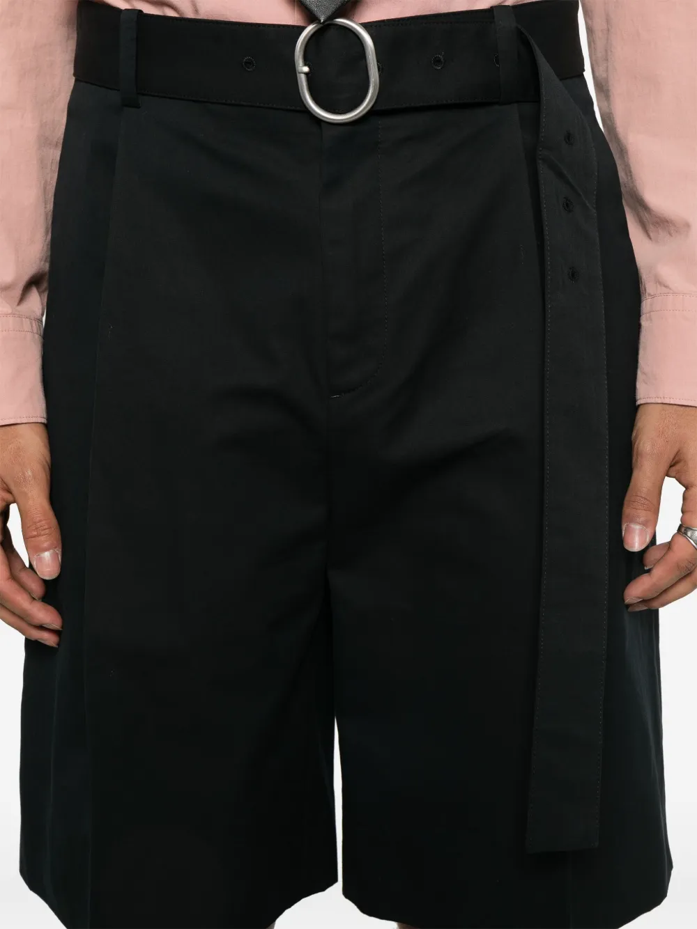 Jil Sander Katoenen popeline shorts Zwart