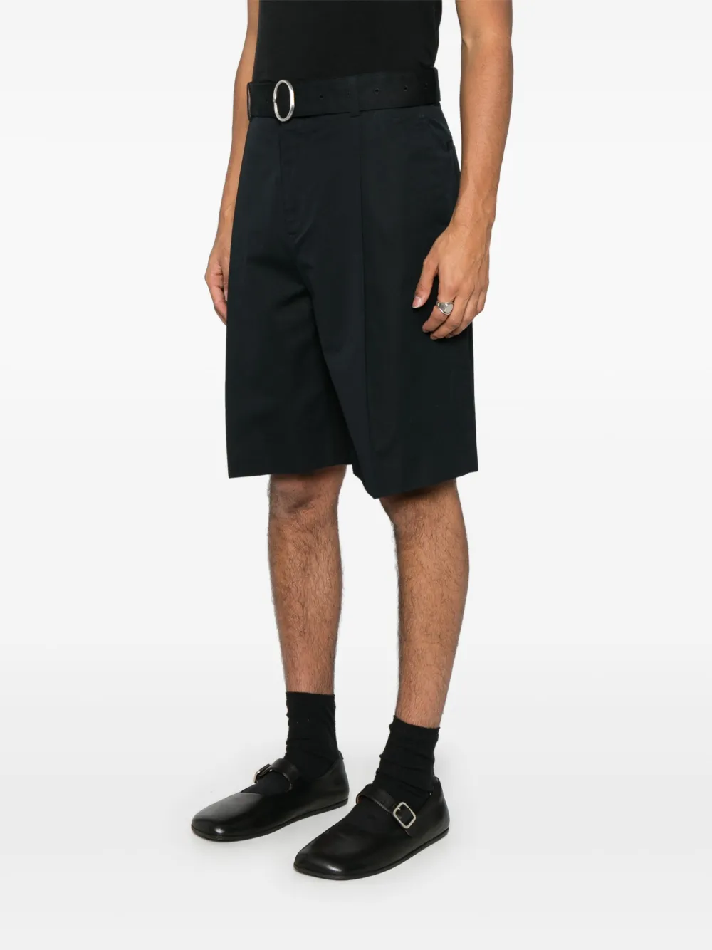Jil Sander Katoenen popeline shorts Zwart