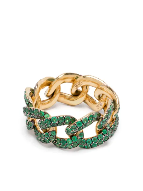 SHAY anillo en oro amarillo de 18kt con esmeralda