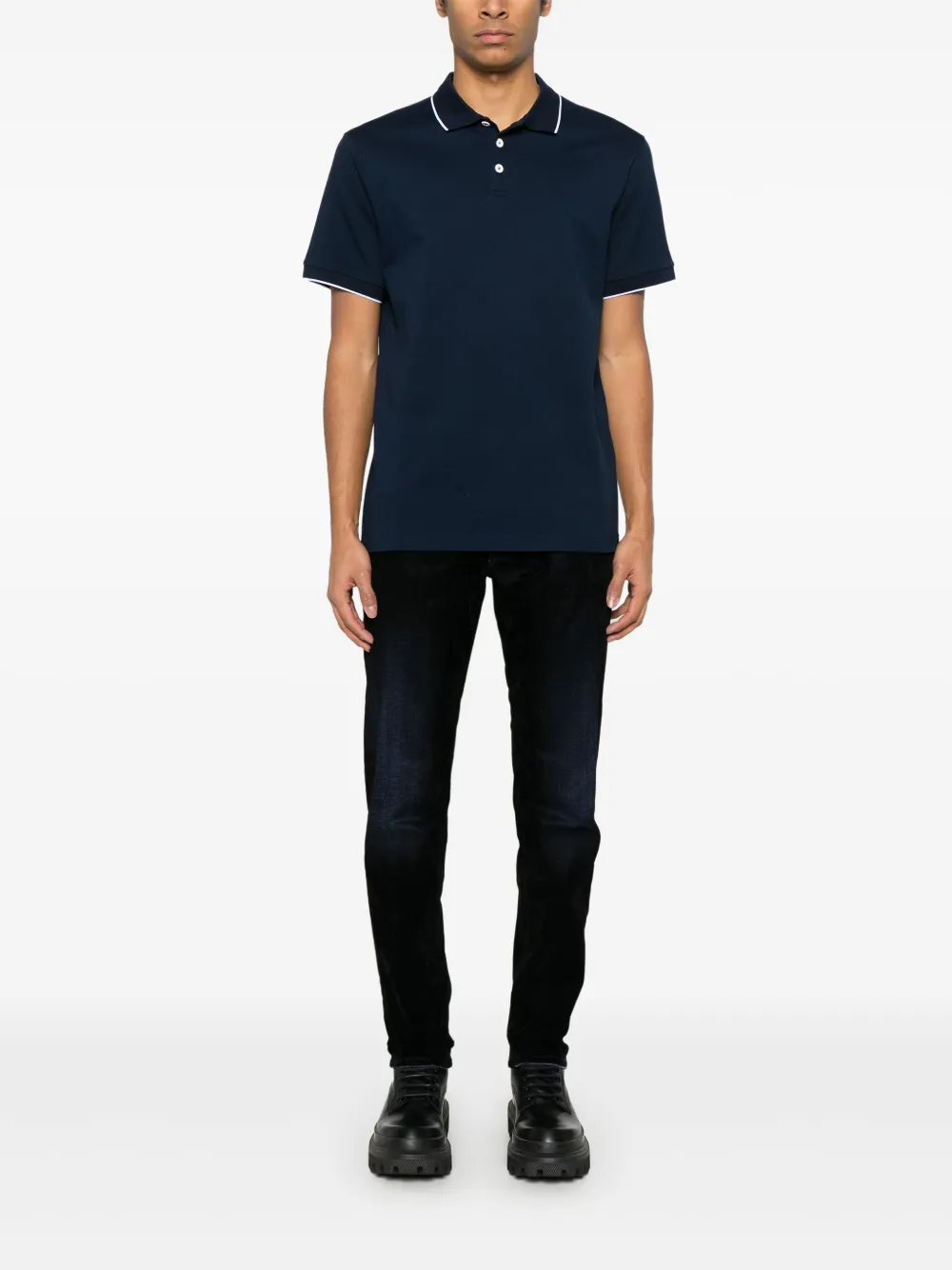 Giorgio Armani cotton polo shirt - Blauw