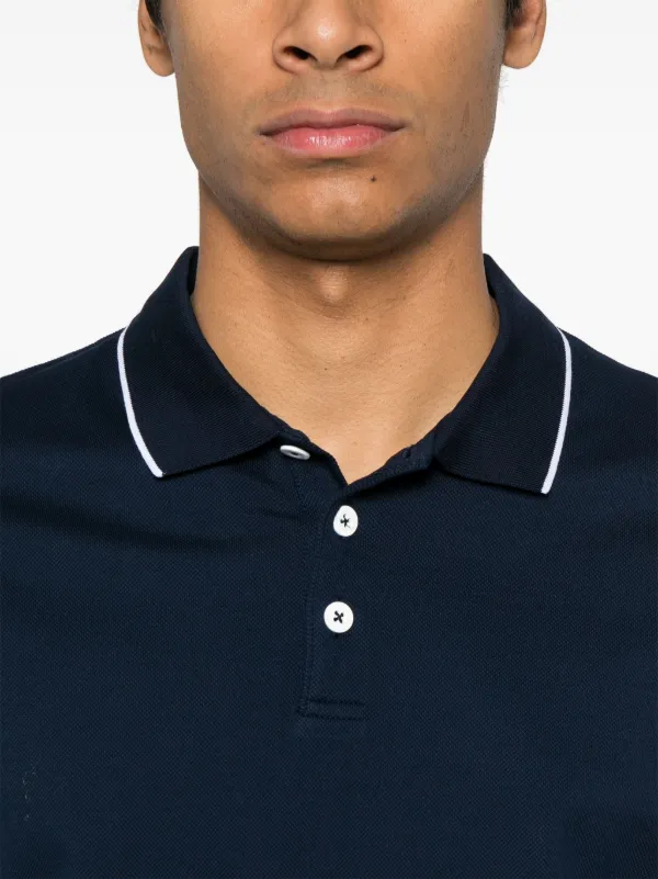 Giorgio Armani Cotton Polo Shirt | Blue | FARFETCH