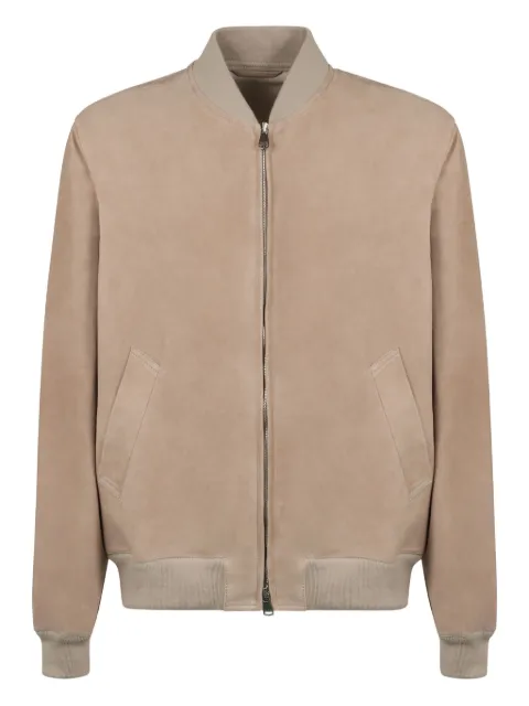 Valstar ribbed-trim suede jacket