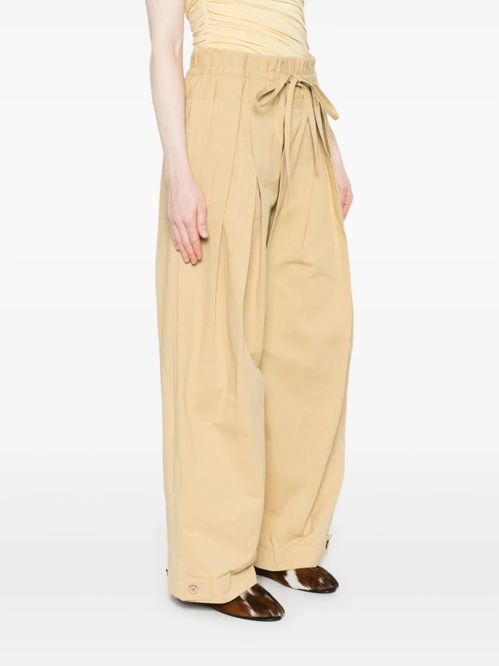 Jil Sander Katoenen broek Bruin
