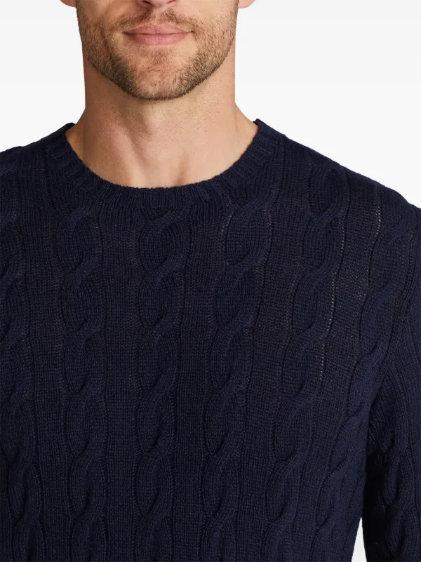 Ralph Lauren Purple Label ケーブルニット カシミアセーター | ブルー