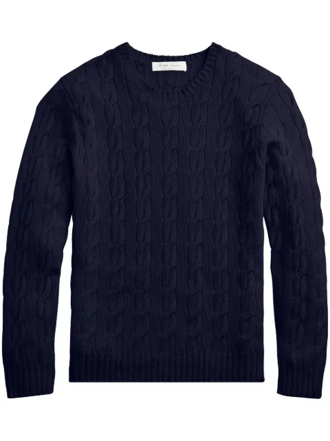 Ralph Lauren Purple Label سويتر كشمير بحياكة الضفيرة
