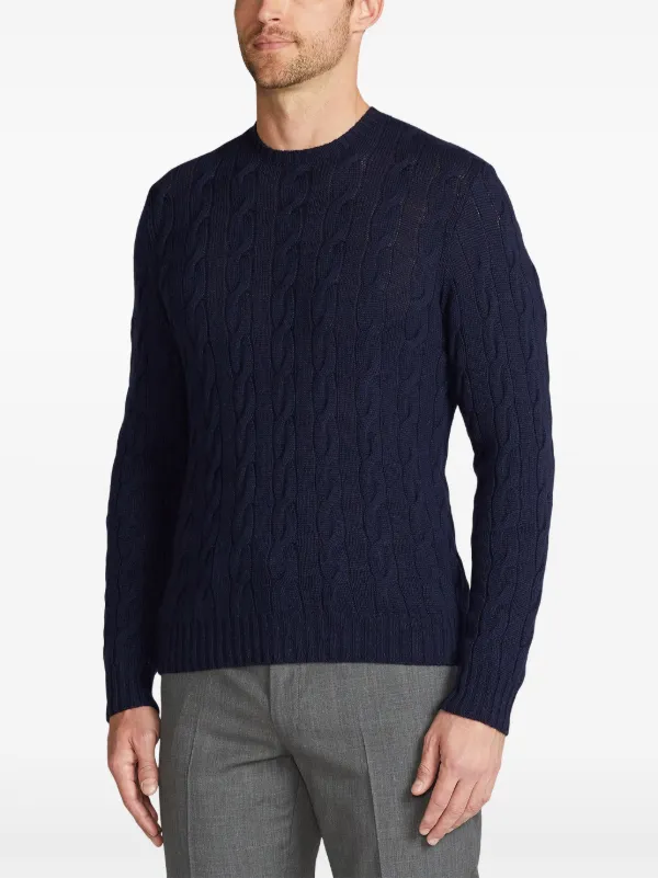 Ralph Lauren Purple Label ケーブルニット カシミアセーター | ブルー