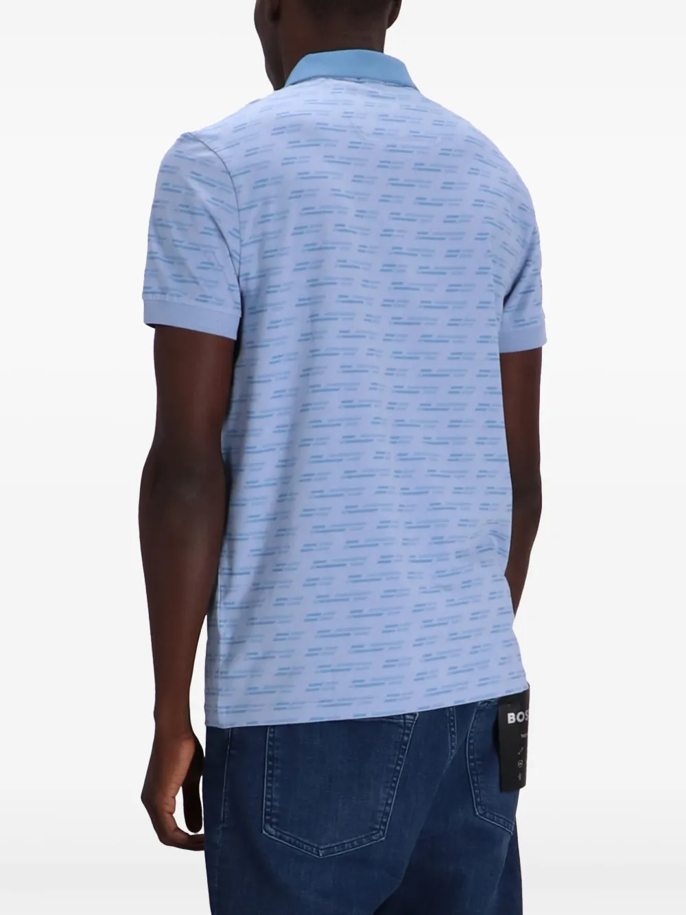 BOSS Poloshirt met logoprint Blauw