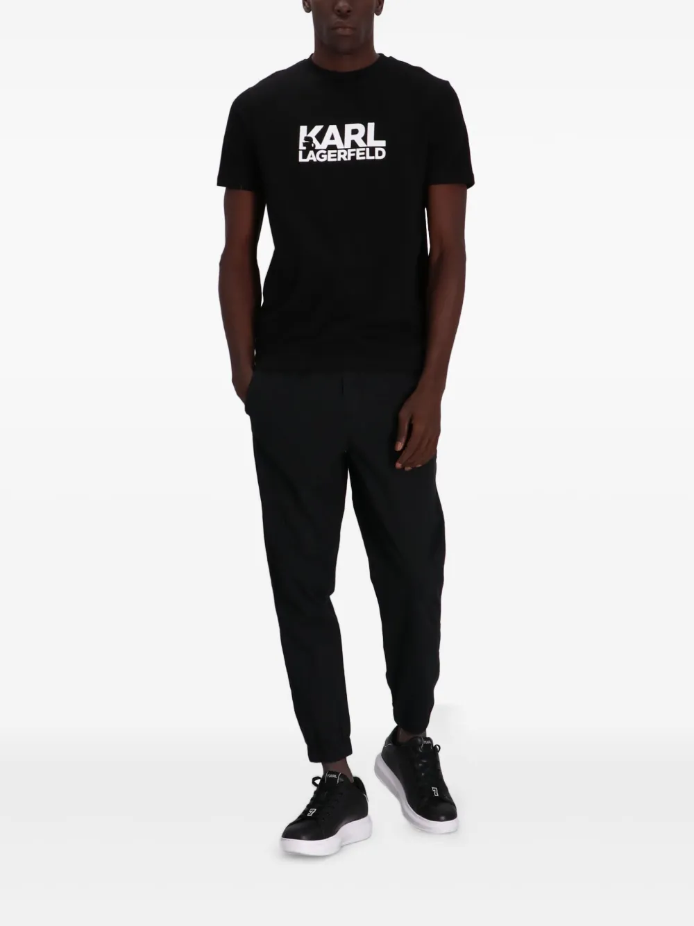 Karl Lagerfeld T-shirt met logoprint - Zwart