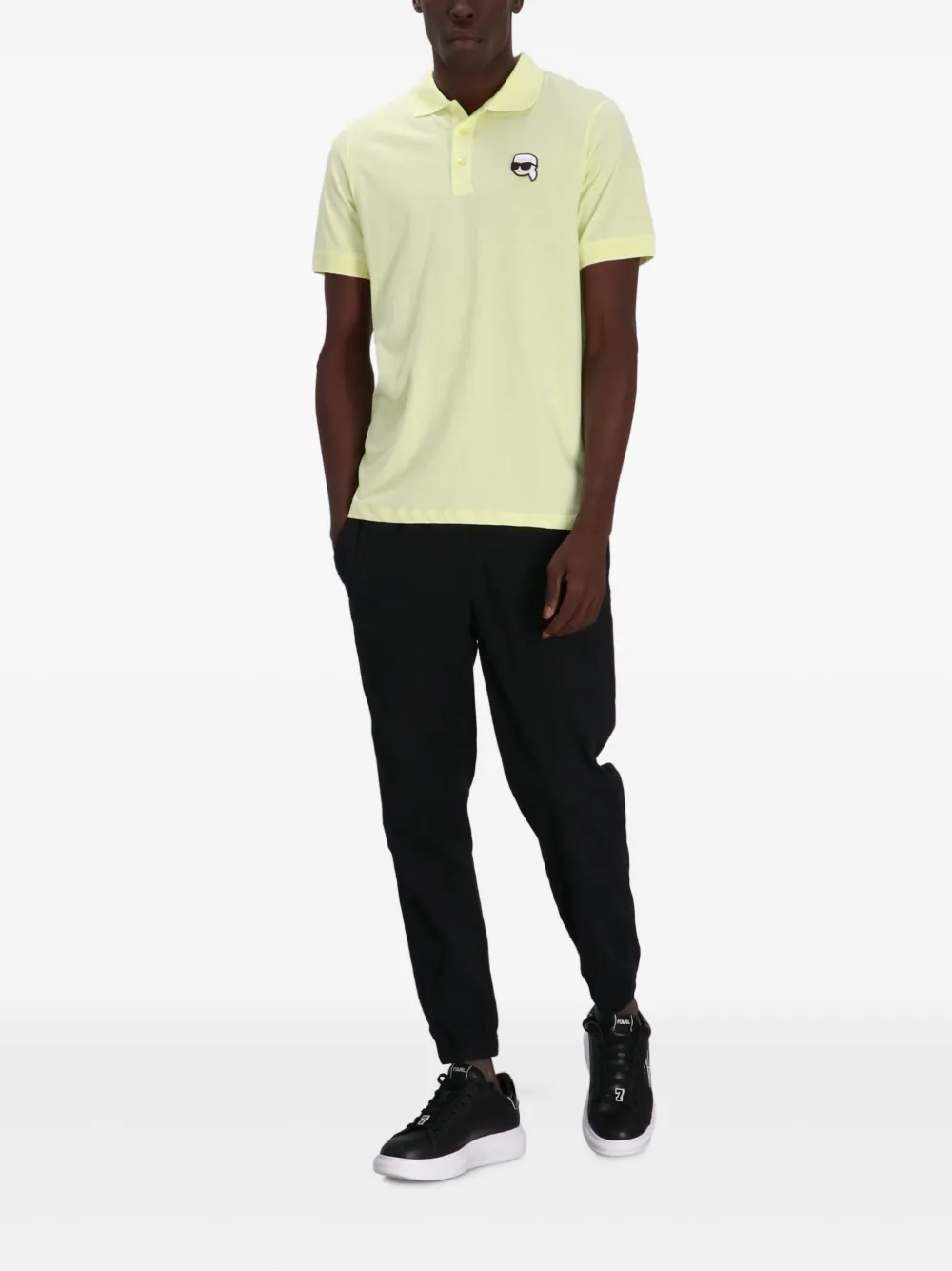 Karl Lagerfeld Poloshirt met Ikonik Karl-applicatie - Geel