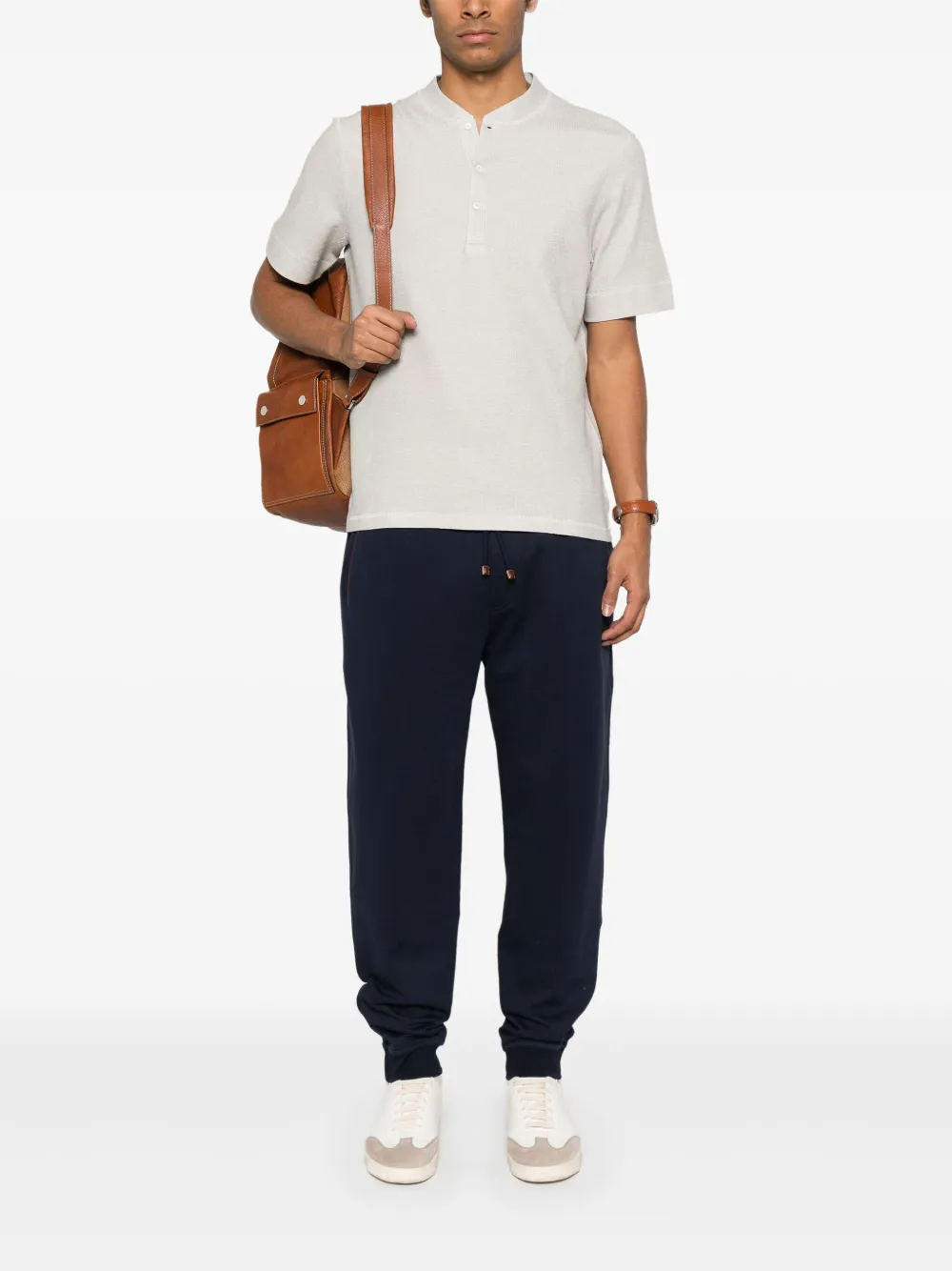 Brunello Cucinelli contrasting-trim track pants - Blauw