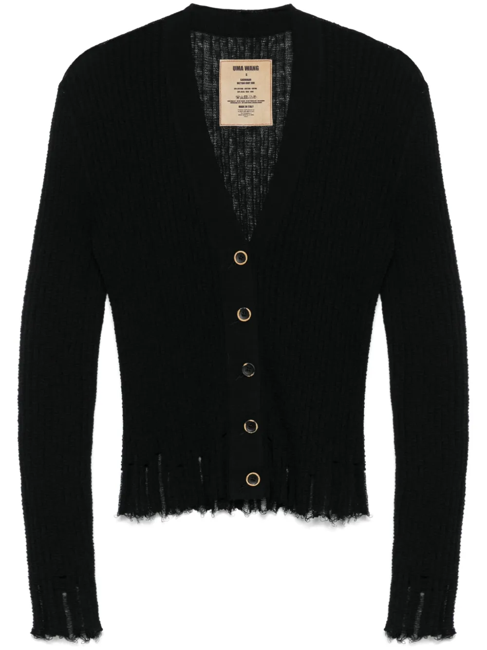 Uma Wang Geribbeld vest Zwart