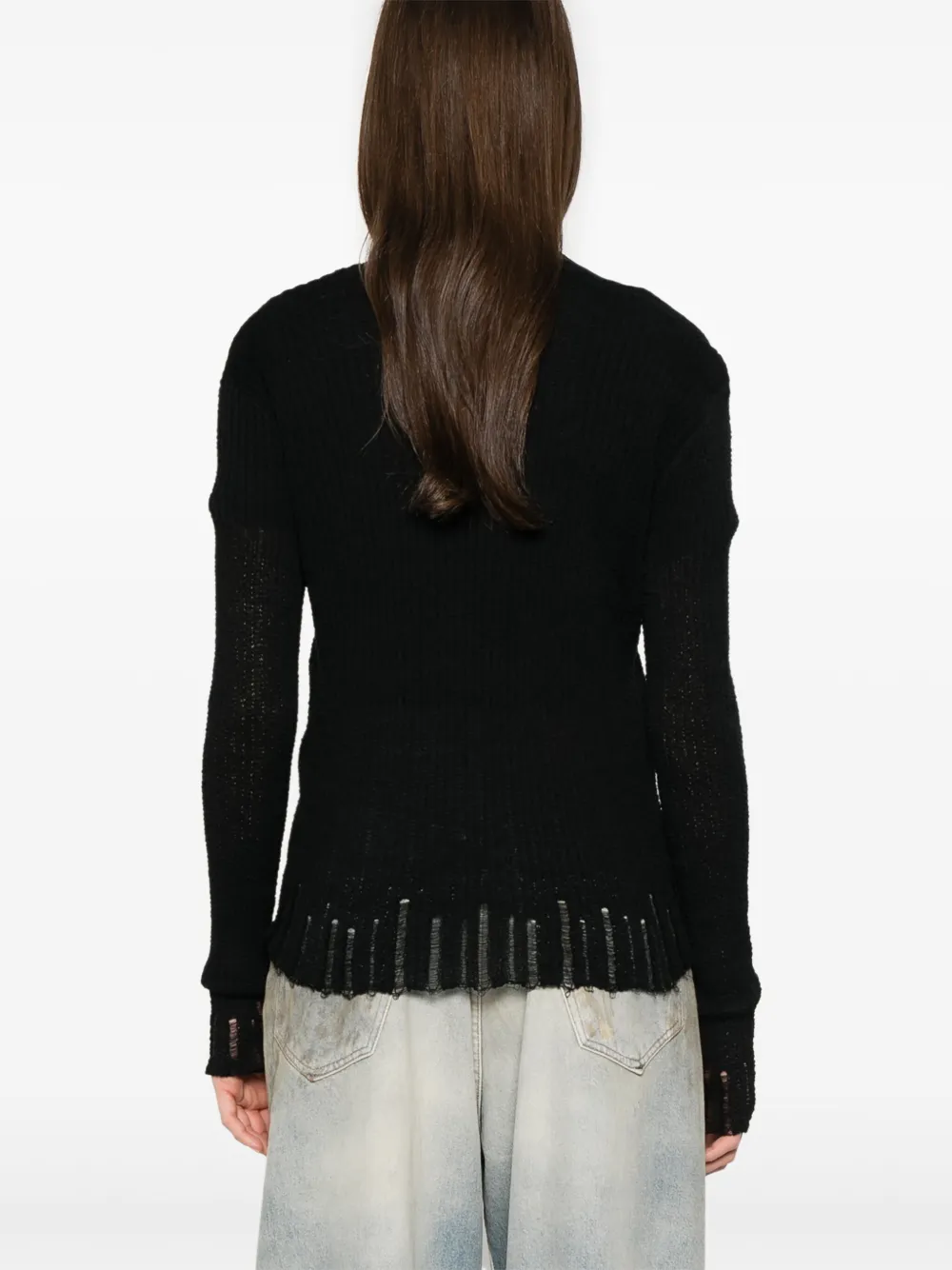 Uma Wang Geribbeld vest Zwart