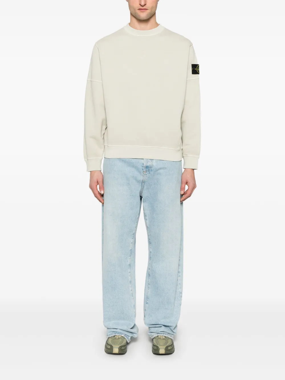 Stone Island Sweater met Compass-logopatch - Beige