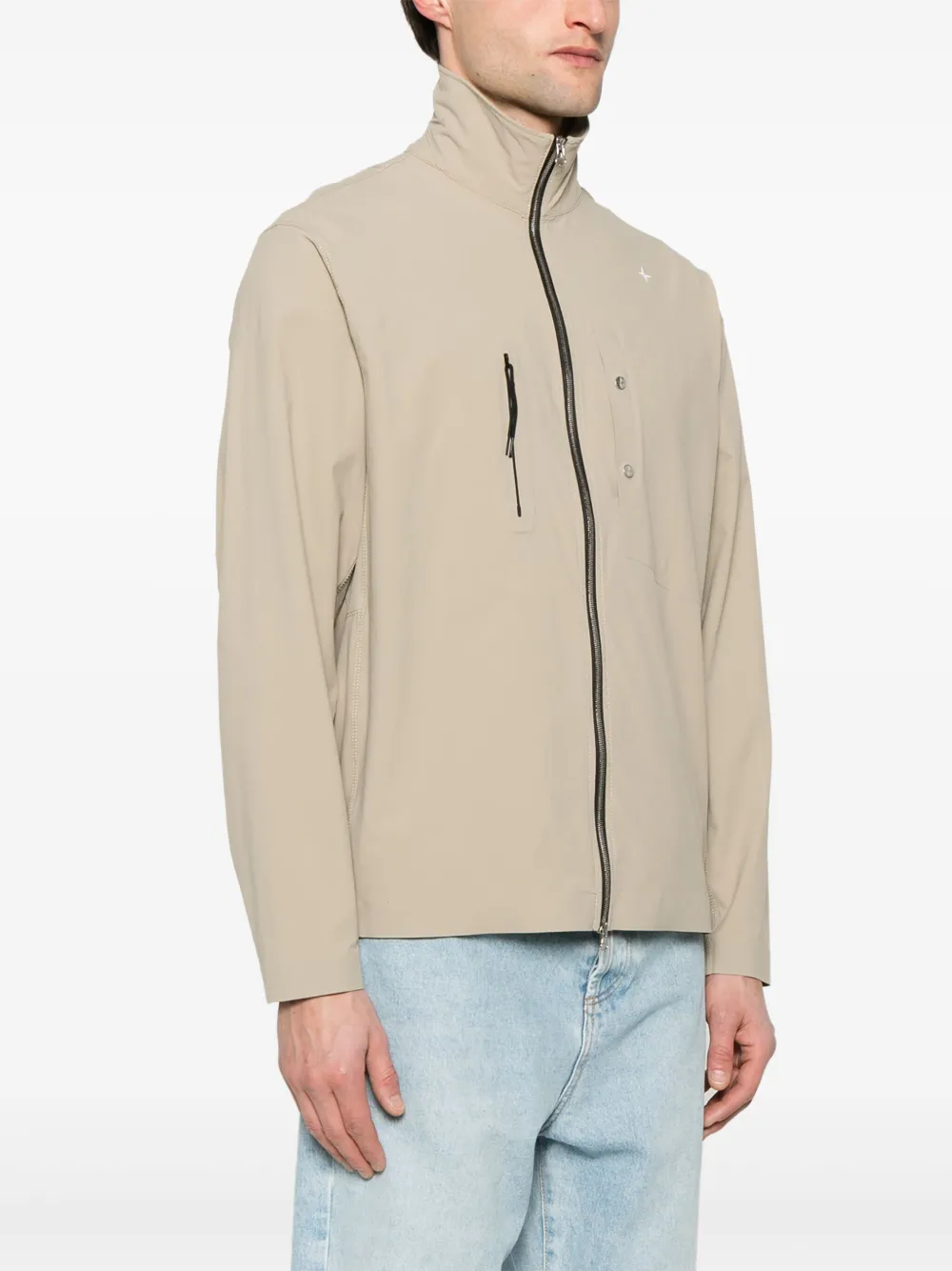 Stone Island Overhemd met geborduurd logo Bruin
