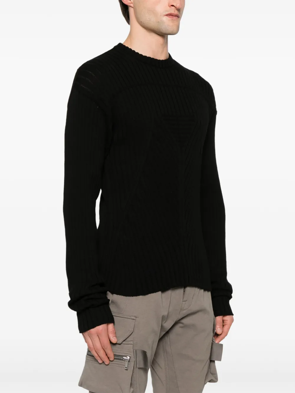 Rick Owens Geribbelde sweater Zwart