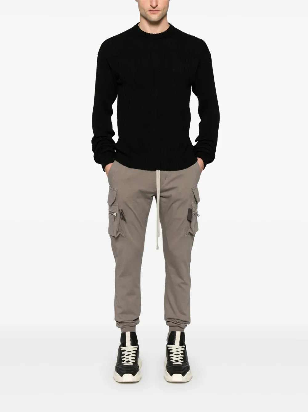 Rick Owens Geribbelde sweater - Zwart