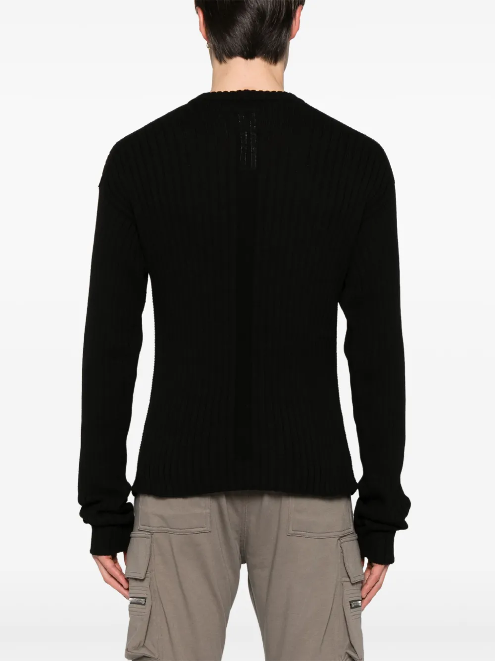 Rick Owens Geribbelde sweater Zwart