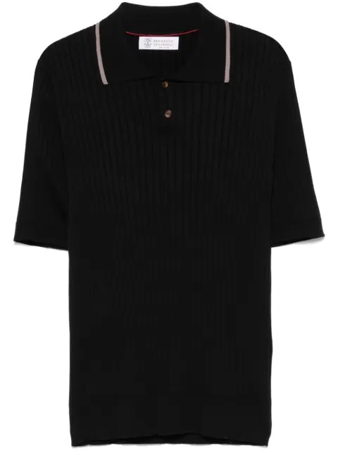 Brunello Cucinelli ribbed-knit polo shirt