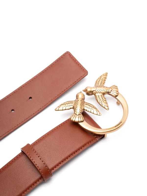 PINKO Buckle Leather Belt | Brown | FARFETCH display picture 3