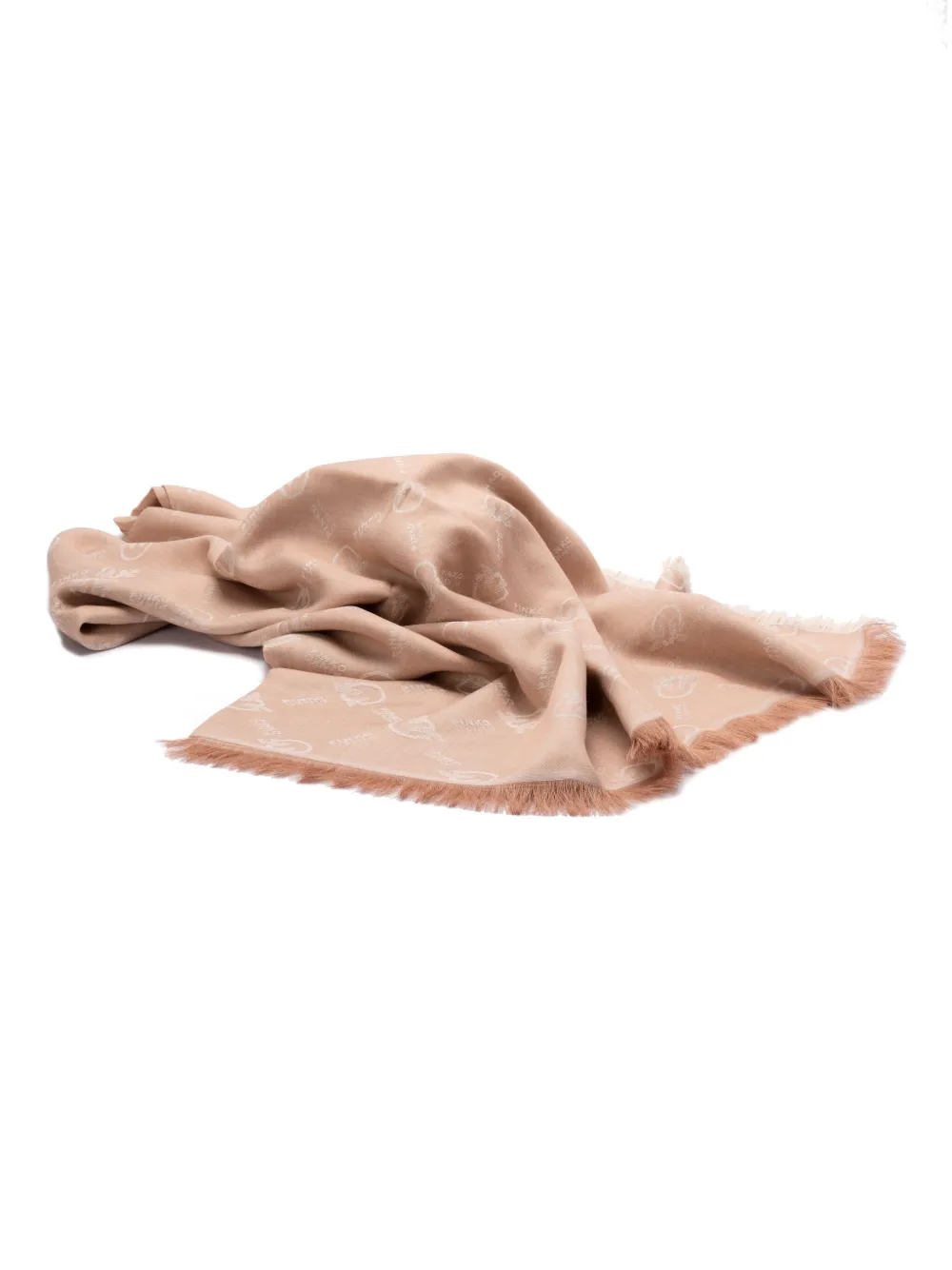 PINKO Sjaal met logo-jacquard - Beige