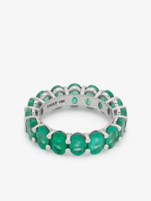 SHAY 18K white gold emerald ring