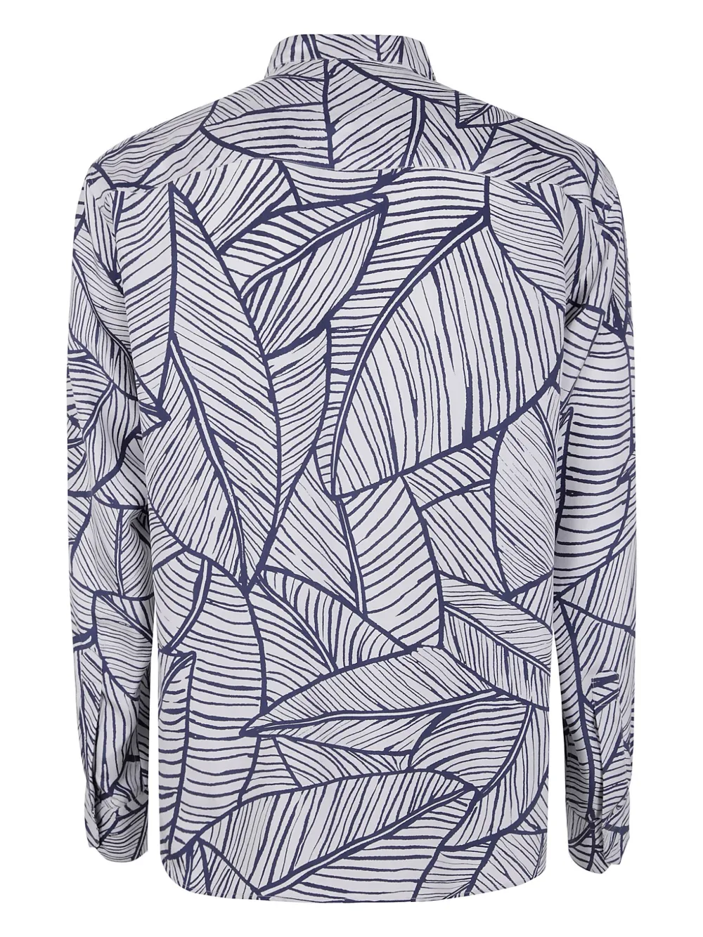 Giorgio Armani leaf-print shirt - Blauw