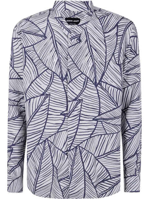 Giorgio Armani camisa con hojas estampadas