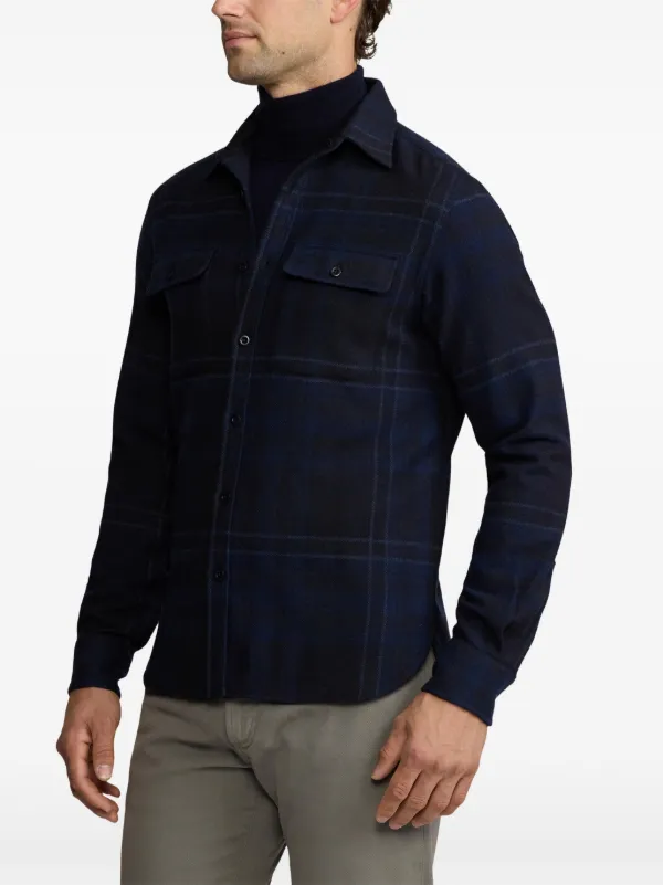 【Mサイズ】Ralph Lauren purple label チェックシャツ Ralph Lauren Purple Label チェック シャツ | ブルー | FARFETCH JP